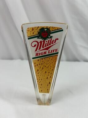 Vintage Miller High Life Clear Lucite Beer Tap Handle 5.75 Inch Breweriana
